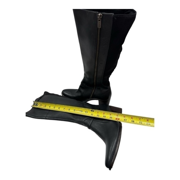 TIMBERLAND “TASA” Blk/Brn Zip LEATHER BOOTS Flex Comfort 2” Heel size 8 - Picture 7 of 10